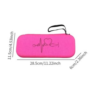 MagiDeal Stethoscope Carrying Case, Storage Bag Travel Case EVA Protective Carry Covers, Lightweight, Stethoscope Carrying Bag, Pink and Black Pattern