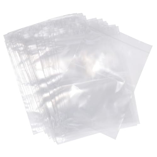 LABRIMP 100pcs Sealable Storage Bag Sealing Bags Proving Bag Zip Storage Bags Large Polythene Bags for Proving Clear Storage Bags Extra Large Freezer Bags Clear Poly Bags Pouch Food Bag