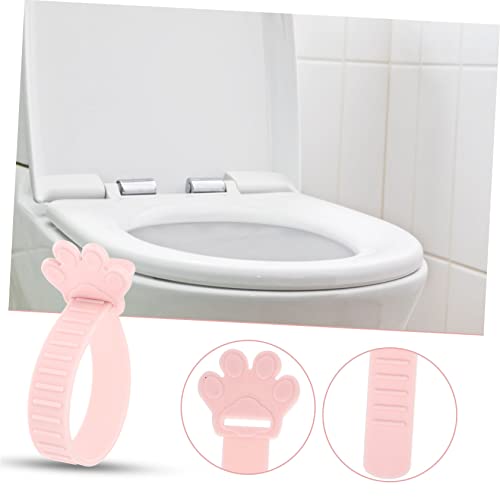 AGFELO 5sets Toilet Lid Lifter Adhesive Handle Toilet Bumper Seats Lifter for Toilet Bidet Toilet Seat Toilet Seats Lifter Handle Bidet Toliet Seat Adjustable Hand Grip Pink 10pcs*5