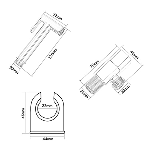 ZLOCYIVHE Bidet Shower Sprayer Head Toilet Handheld Bidet Sprayer Toilet Spray Gun Set with Hose White Brass Cold Water Handheld Toilet Bidet Sprayer Set Kit