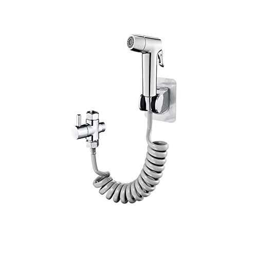 ZLOCYIVHE Bidet Sprayer kit for Toilet Diaper Bidet Toilet Sprayer Toilet Bidet Sprayer Handheld Bathroom Shower Head Hose 3.5M Telescopic Hose Water Divider with Bracket,Chrome