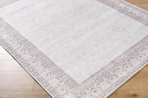 Livabliss x Our PNW Home Rainier Cottage Border Washable Area Rug, 2'7" x 10', Brown/Cream