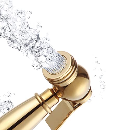 ZLOCYIVHE Hand Shower for Toilet Use Hand Held Toilet Bidet Sprayer Toilet Bidet Sprayer Set Brass Gold with Hose Cold Water Toilet Spray Gun Attachment