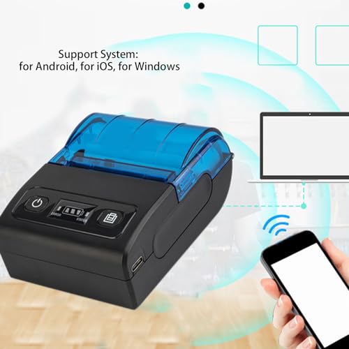 Heayzoki 58mm Thermal Receipt Printer, Portable Thermal Printer, Multi Language Support Bluetooth Mobile Thermal Printer,1500mAh Battery