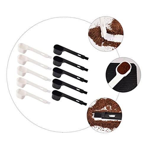 GRIRIW 10pcs Coffee Spoon Cleaning Brush Pp Milk Powder Scoop Coffee Espresso Maker Measuring Teaspoon Recyclable Spoon Tea Scoop Coffee Scoop Condiment Spoons Kitchenware White Nylon