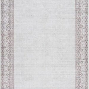 Livabliss x Our PNW Home Rainier Cottage Border Washable Area Rug, 2'7" x 10', Brown/Cream