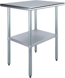 express kitchquip stainless steel work table | commercial & residential kitchen laundry garage utility bench | nsf metal prep table (24" x 30" table)