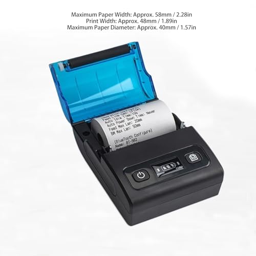 Heayzoki 58mm Thermal Receipt Printer, Portable Thermal Printer, Multi Language Support Bluetooth Mobile Thermal Printer,1500mAh Battery