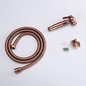 ZLOCYIVHE Toilet Spray Gun Set Handheld Bidet Sprayer for Toilet Bidet Shower Sprayer Head with Hose Brass Cold Water Wall Mounted Rose Gold Cloth Diaper Toilet Sprayer Kit