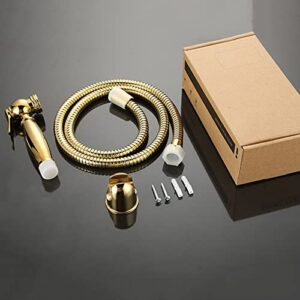 ZLOCYIVHE Hand Shower for Toilet Use Hand Held Toilet Bidet Sprayer Toilet Bidet Sprayer Set Brass Gold with Hose Cold Water Toilet Spray Gun Attachment