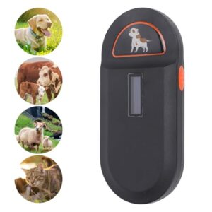 Pet Microchip Reader, Animal Universal Microchip Tag Reader Scanner, 800mah Rechargeable Microchip Scanner, 128 Data Storage (Black)