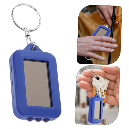 BESPORTBLE 5pcs Solar Torch Flashlights Emergency Light Camping Keychain Flashlight Mini LED Keychains Light Portable Torch with Key Ring Small Keychain Light Emergency Supplies Plastic Blue