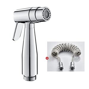 ZLOCYIVHE Handheld Bidet Toilet Sprayer Bathroom Bidet Hose Bidet Sprayer for Toilet Brass 2.2m Hose Dual Control Angle Valve for Toilet,Chrome B(Chrome B)