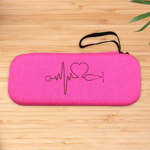 MagiDeal Stethoscope Carrying Case, Storage Bag Travel Case EVA Protective Carry Covers, Lightweight, Stethoscope Carrying Bag, Pink and Black Pattern