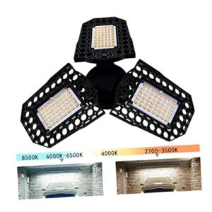 QUMIIRITY Warehouse Light LED Garage Ceiling Lights Motion Folding Light Garage Light Security Lamps Outdoor Flood Lights Deformation Lamp Outdoor Security Lights Black