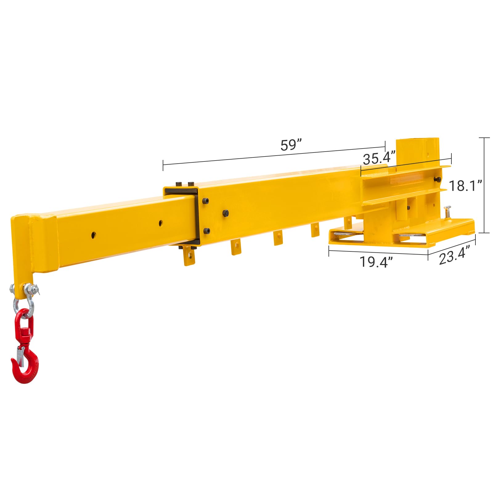 Towallmark 6000 lbs/3 Ton Adjustable Forklift Mobile Crane, Telescoping Design (83" - 149") for Warehouses, Factories, and Construction Sites