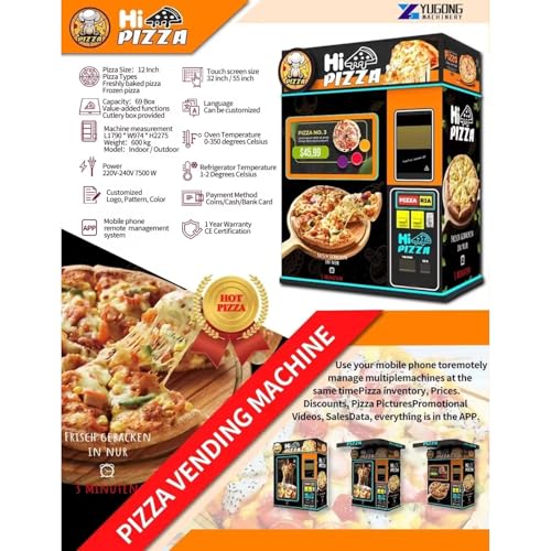 Smart Pizza Machine Business Automatic Pizza Vending Machine Self-Service Pizza Kiosk for Sale Indoor Outdoor Self-Service Fresh Pizza