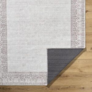 Livabliss x Our PNW Home Rainier Cottage Border Washable Area Rug, 2'7" x 10', Brown/Cream