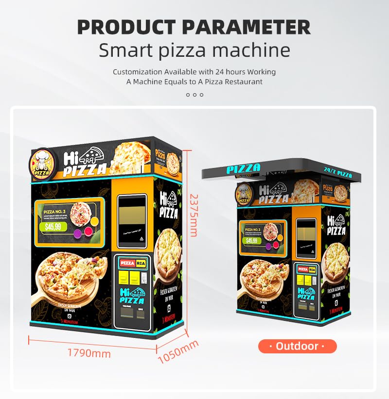 Customizable Pizza Vending Unit Unmanned Pizza Bakery Pizza Quick-Serve Machine for Sale Making Hot Food Fresh