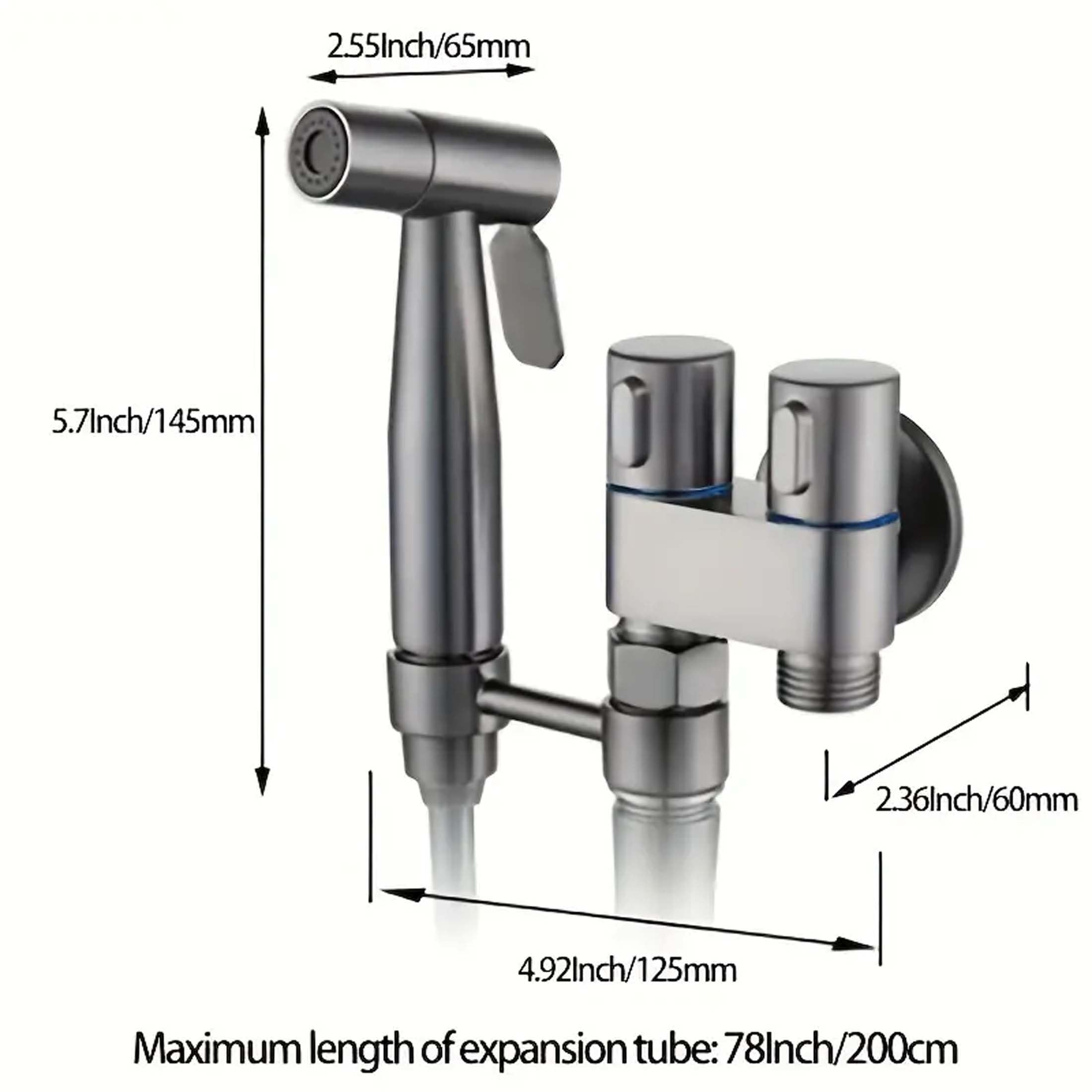 Bathroom Toilet Bidet Handheld Faucet Spray Set, Wall Mounted Sprayer with Pressure, can be Used for Ladies Washing Hair, pet Shower