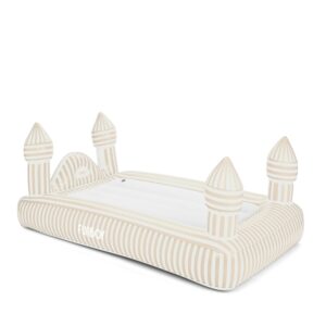 funboy kids striped castle sleepover travel bed & air mattress. perfect for sleepovers. includes carrying storage bag, twin