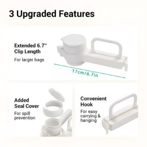 Atlodas Food Bag Sealing Clip with Pour Spout, Food Bag Clips with Pour Spouts, Great Clips Bags for Kitchen, Suitable for Small Particle Food, Liquid,Flour and Baby Food Storage Organizer (3 pcs)