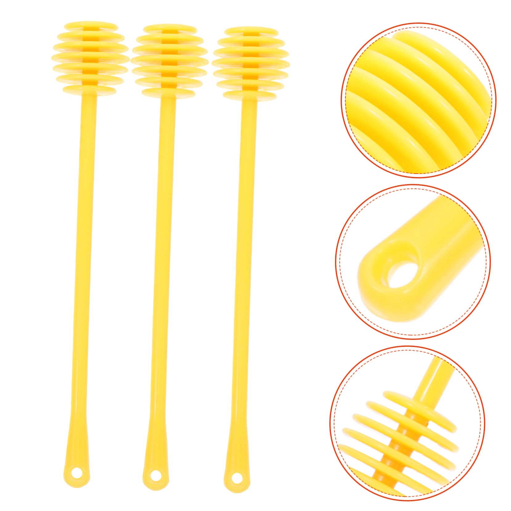 ORFOFE 6pcs Honey Extractor Honey Mixing Stirrer Honey Drizzle Stick Honey Stirring Stick Honey Mixing Sticks Honey Dipper Honeycomb Stick Honey Comb Wand Honey Bee Abs Yellow re-usable