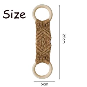 ZANWANXIN Macrame Kitchen Towel Holder, Macrame Towel Holder Ring, Handmade Macrame Dish Towel Holder Decoration, for Kitchen/Bathroom (3pcs-Grey)