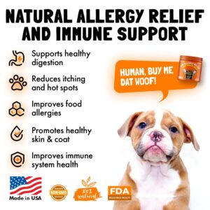 Wild Alaskan Salmon Oil for Dogs & Cats 8 oz and Allergy Relief 120 Chews for Dogs & Immune & Digestive Supplement with Wild Salmon Oil