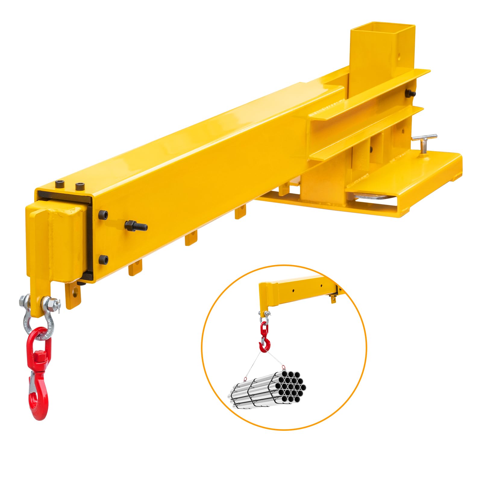 Towallmark 6000 lbs/3 Ton Adjustable Forklift Mobile Crane, Telescoping Design (83" - 149") for Warehouses, Factories, and Construction Sites