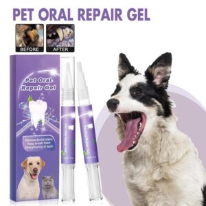 Lettucepets Dog Toothbrush, Pet Oral Repair Gel Pen for Dogs, Lettuce Pets Toothbrush, Lettuce Pets Oral Repair Gel, Dog Teeth Cleaning Brush Pen for Dog Cats Dental Care (3pcs)