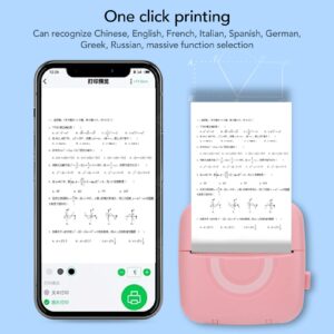 Lybunair Mini Bluetooth Thermal Printer Portable Handheld 200DPI USB Charging Smart Sticker Printer Pink