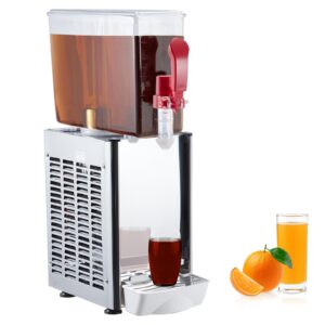 towallmark commercial beverage dispenser - 2.64 gallon (10l) juice dispenser with 1 tank, 180w stainless steel iced tea drink dispenser featuring food grade materials and thermostat controller