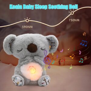 The Relief Koala, Anxietys Relief Koala Breathing, Breathing Otters Sleep Buddy for Adults, Sleeping Koala Plush Breathing, 2024 New Calming Koala, Adjustable Music