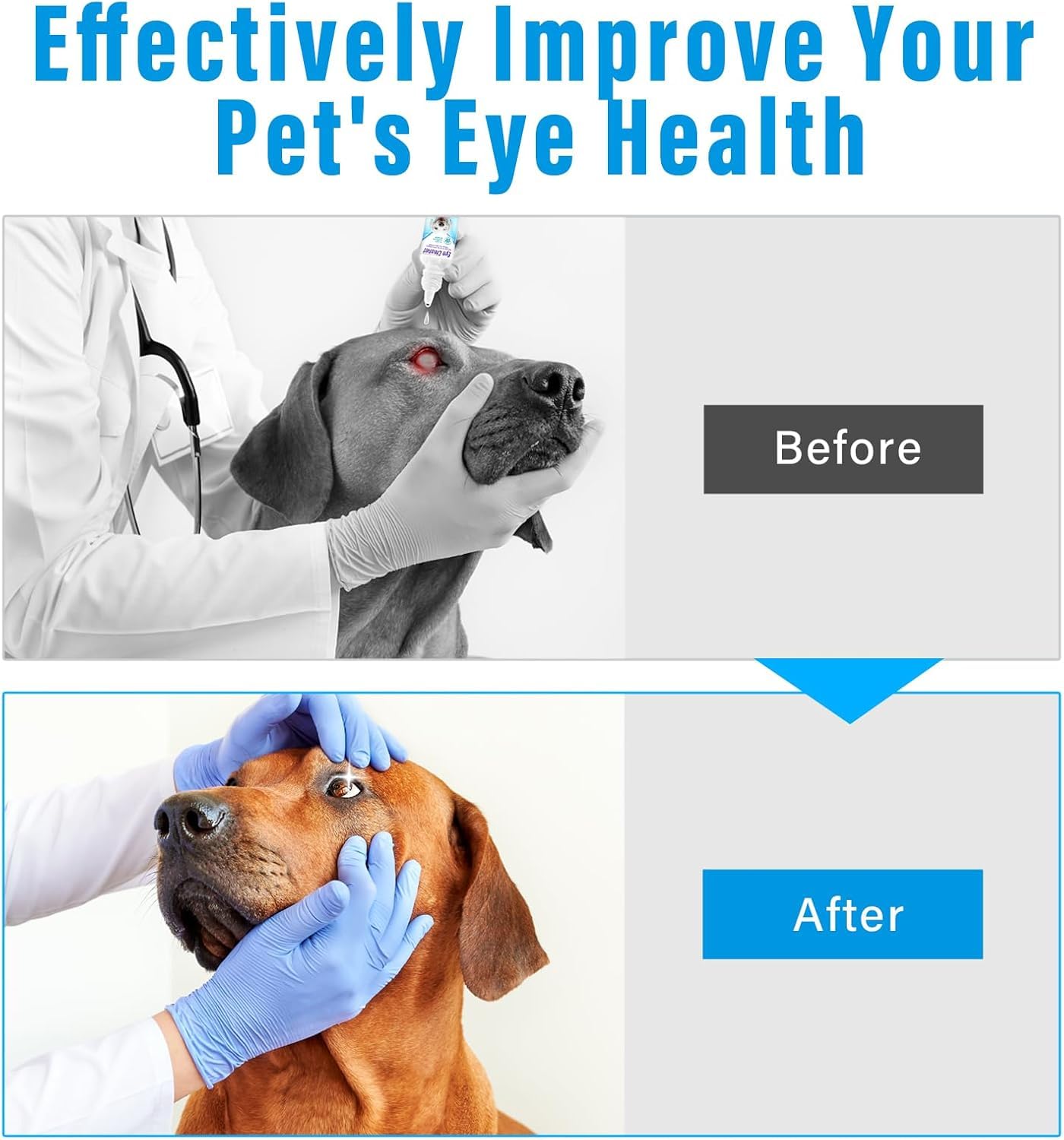 Dog Eye Drops, Natural Eye Wash Eye Rinse for Dogs Relief Dry Eyes/Pink Eye & Tear Stains, Soothe Eye Allergies Problems