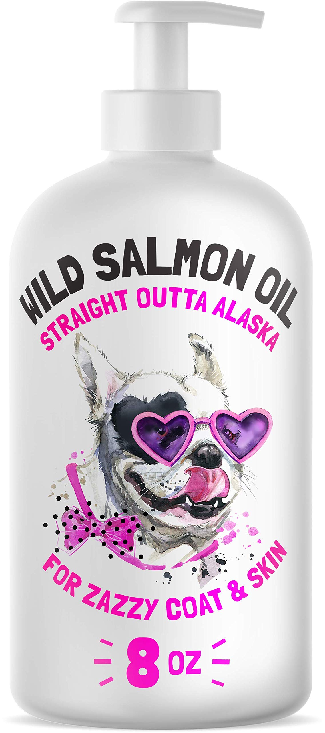 Wild Alaskan Salmon Oil for Dogs & Cats 8 oz and Allergy Relief 120 Chews for Dogs & Immune & Digestive Supplement with Wild Salmon Oil