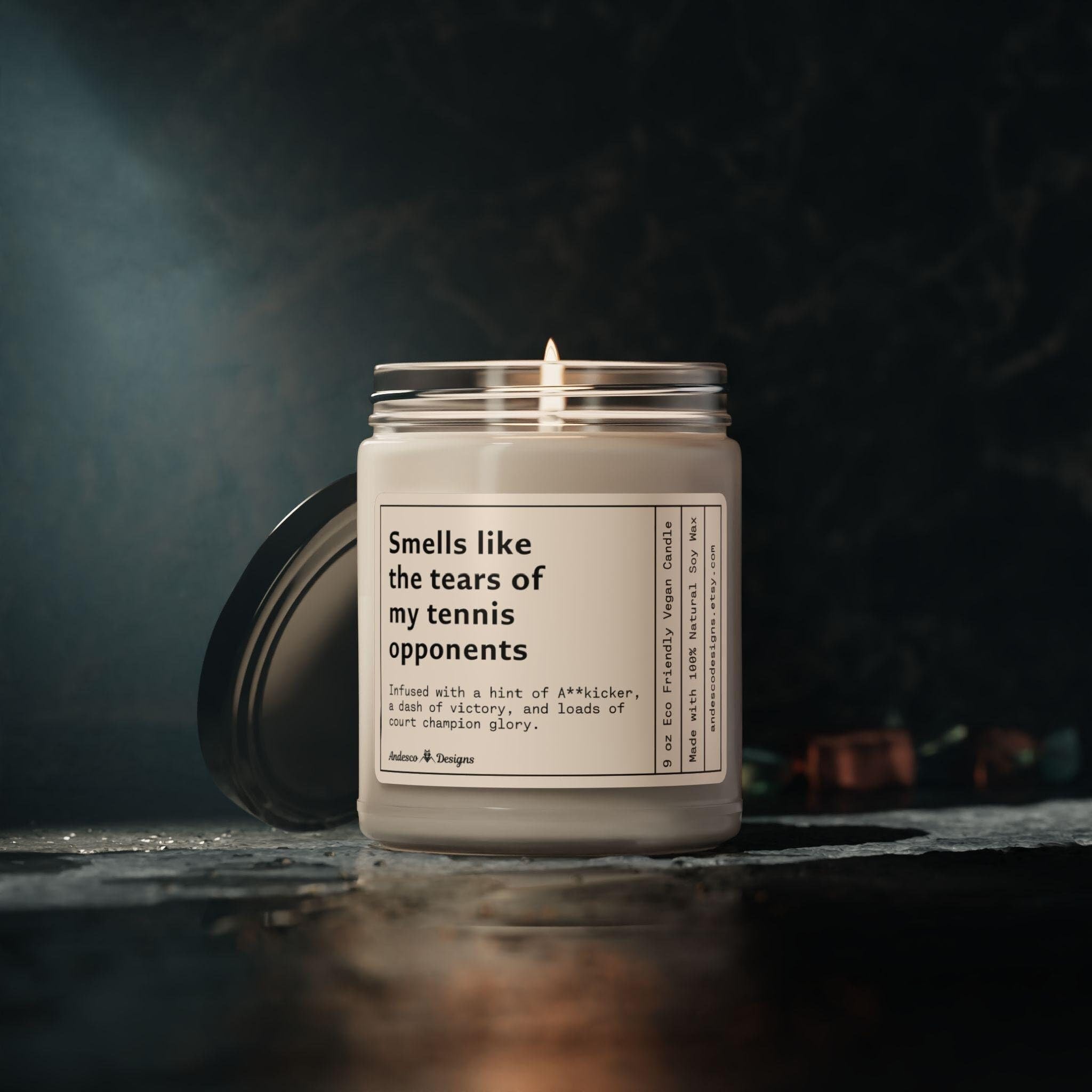 Funny Tennis Candle Smells Like My Opponents' tears, Unique Tennis Gifts for Players and Coaches!, Soy Wax Candles, Scented Soy Candle, Home Decor Candle