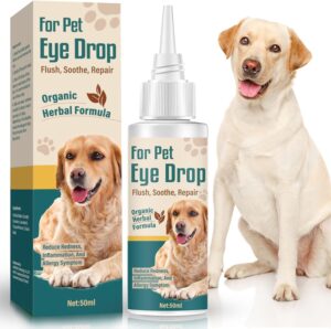 dog eye drops, natural eye wash eye rinse for dogs relief dry eyes/pink eye & tear stains, soothe eye allergies problems