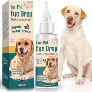 Dog Eye Drops, Natural Eye Wash Eye Rinse for Dogs Relief Dry Eyes/Pink Eye & Tear Stains, Soothe Eye Allergies Problems