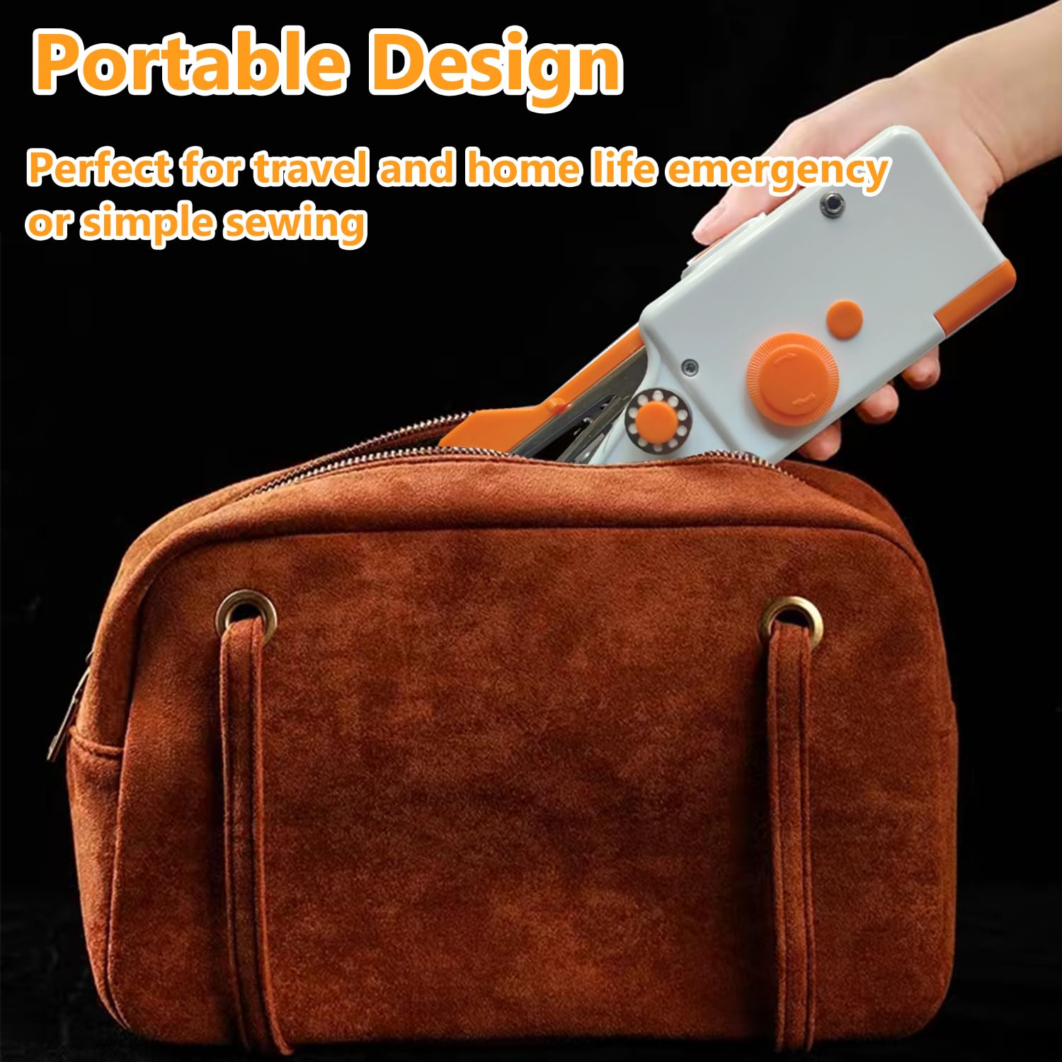 Handheld Sewing Machine, Portable Sewing Machine for Beginners, Battery Operated Mini Sewing Machines Small Sewing Device for Quick Stitching, Home Travel DIY