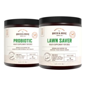 rocco & roxie dog lawn saver & probiotic supplements bundle