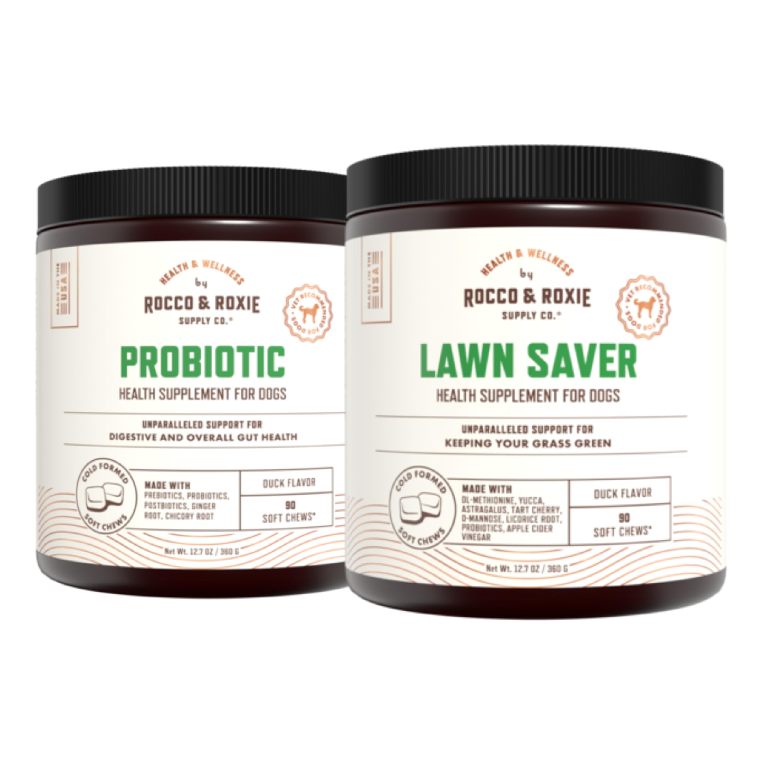 Rocco & Roxie Dog Lawn Saver & Probiotic Supplements Bundle