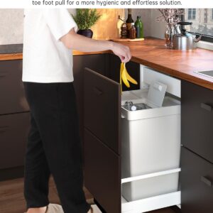 Cabinet Foot Pull for Trash Drawer - Foot Pull for Trash Cabinet Drawer - Hands-Free Design for Full Overlay Cabinet Doors - Durable Carbon Steel with EVA Padding