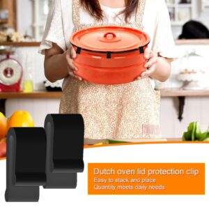 8 Dutch Oven Lid Protector Clips - Cookware Protector Replacement Clip | For Stacking Cookware Protectors Pot Bumpers Lifter Accessories | Non-Slip Pan Protectors, Pot Lid Bumper, For Dutch Oven Pots