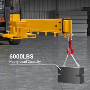 Towallmark 6000 lbs/3 Ton Adjustable Forklift Mobile Crane, Telescoping Design (83" - 149") for Warehouses, Factories, and Construction Sites