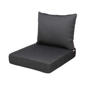 uixe outdoor deep seat cushion set with sunbrella slipcovers, patio furniture cushions & back pillow, water-resistant outdoor cushion cover backyard sectional sofa cushions for bistro chair - gray