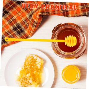 ORFOFE 6pcs Honey Extractor Honey Mixing Stirrer Honey Drizzle Stick Honey Stirring Stick Honey Mixing Sticks Honey Dipper Honeycomb Stick Honey Comb Wand Honey Bee Abs Yellow re-usable