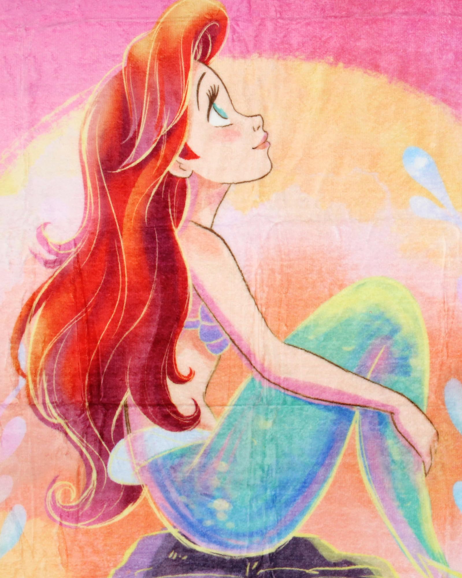 Disney The Little Mermaid Ariel Sunset Dreams Princess Throw Blanket 46" x 60" Soft Fleece Throw Blanket for Bed Couch