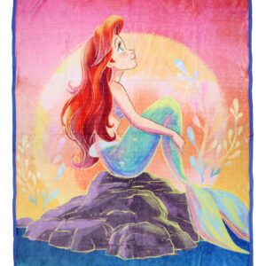 Disney The Little Mermaid Ariel Sunset Dreams Princess Throw Blanket 46" x 60" Soft Fleece Throw Blanket for Bed Couch