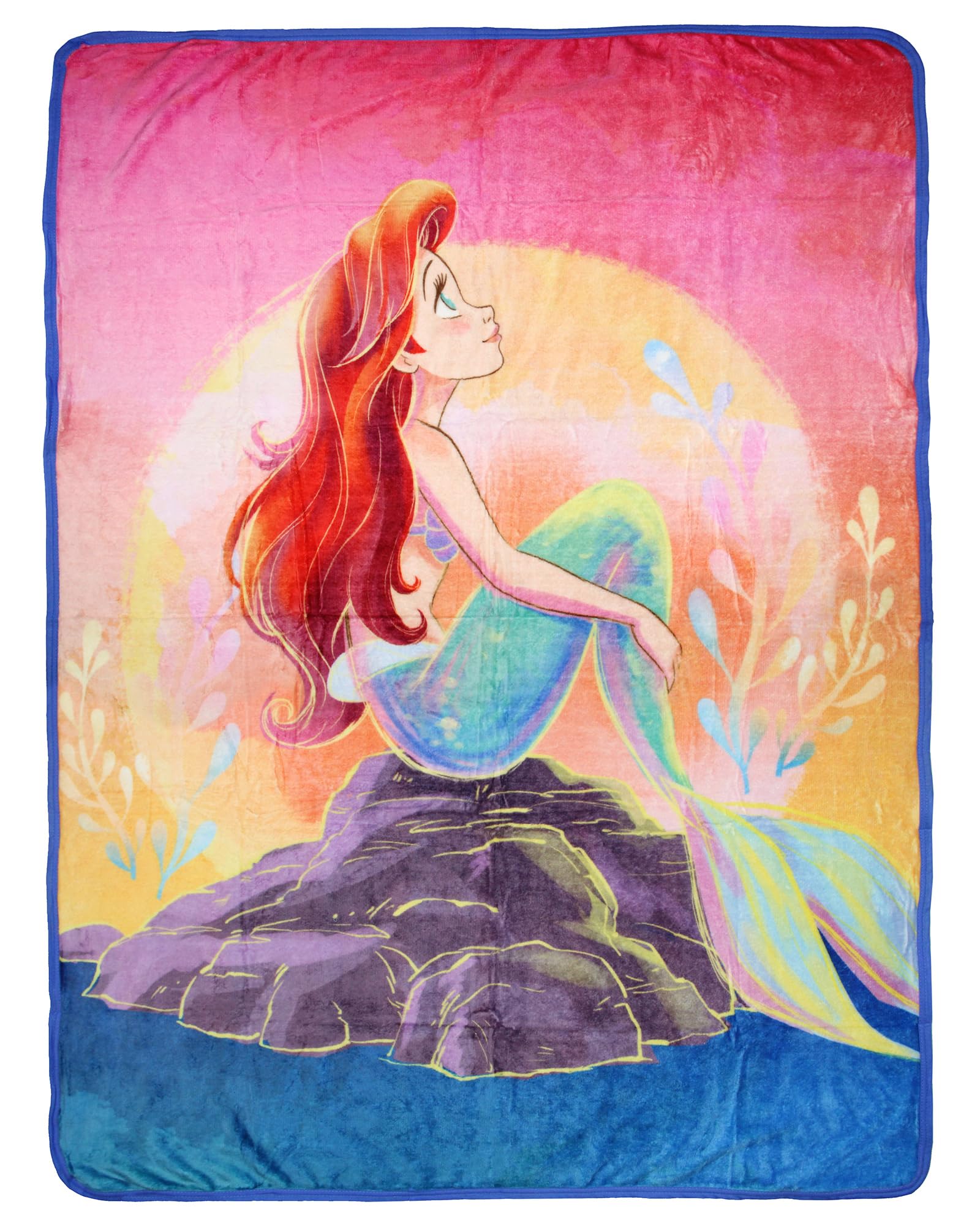 Disney The Little Mermaid Ariel Sunset Dreams Princess Throw Blanket 46" x 60" Soft Fleece Throw Blanket for Bed Couch